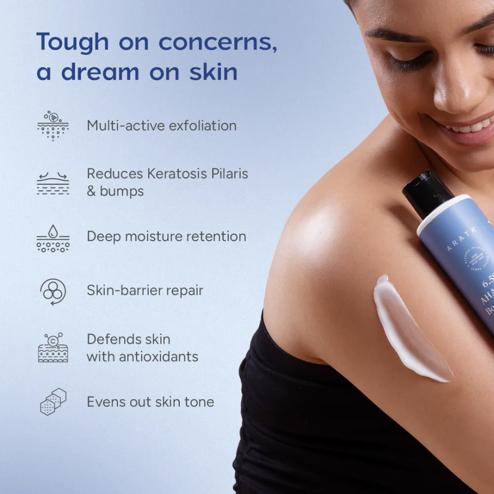 6.5%  AHA BHA Body Lotion for Rough and Textured Skin | Provides Gentle Exfoliation and Long-Lasting Hydration | 200 ml - Image 3