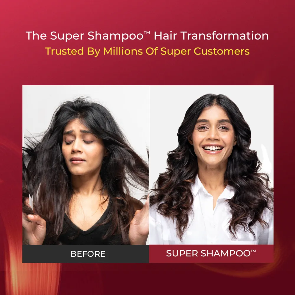 Biotin & Protein Rich  Super Shampoo for Daily Nourishment, Damage & Frizz Control  - 300ml + Free Scalp Massager - Image 9