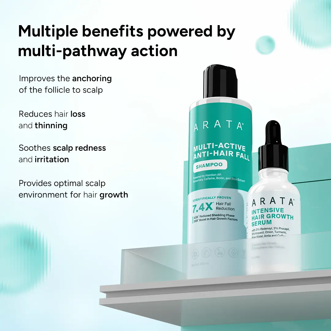 Anti Hair Fall Combo - Anti Hair Fall Shampoo 200ml + Serum 30ml - Free Derma Roller + Scalp Massager - Image 5