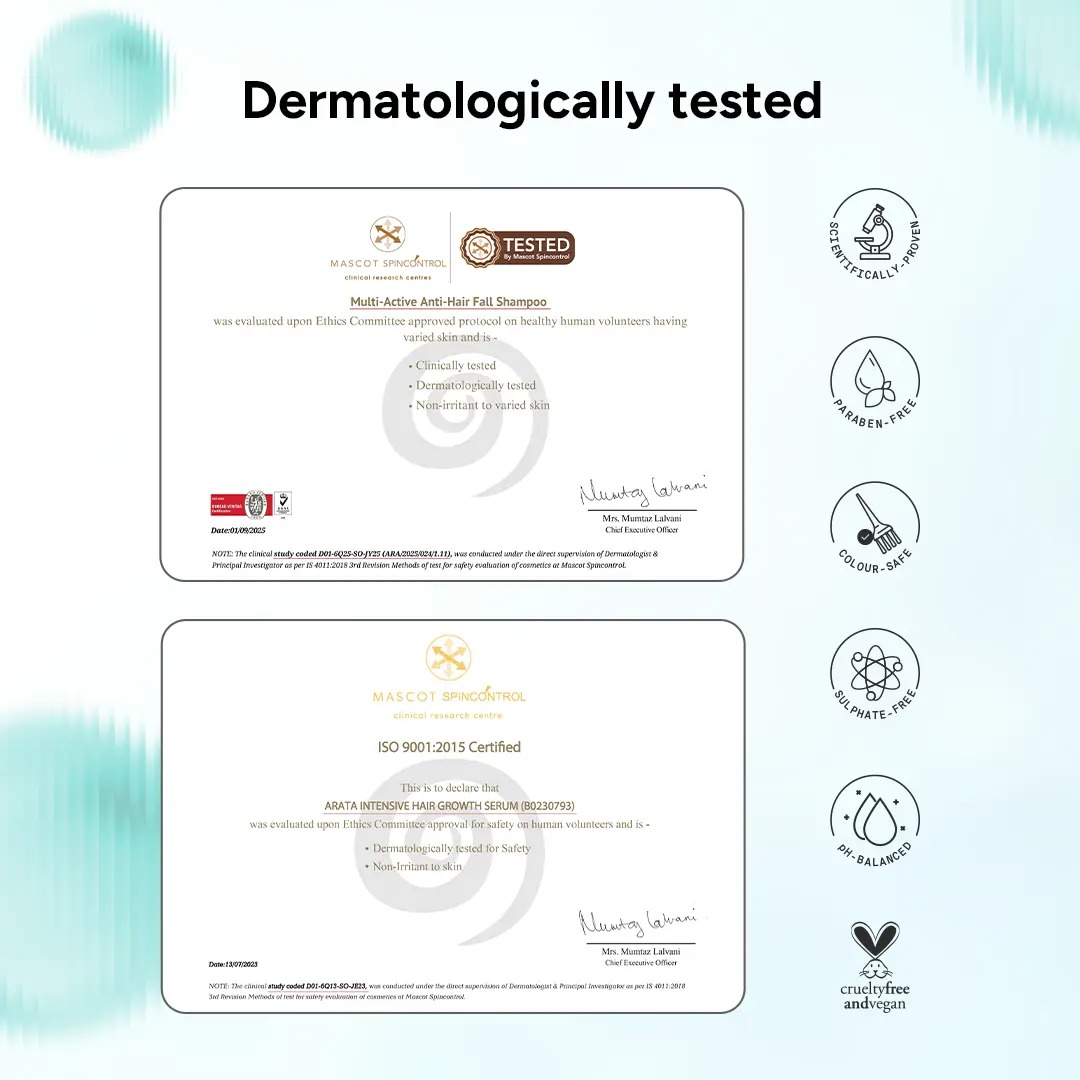 Anti Hair Fall Combo - Anti Hair Fall Shampoo 200ml + Serum 30ml - Free Derma Roller + Scalp Massager - Image 8