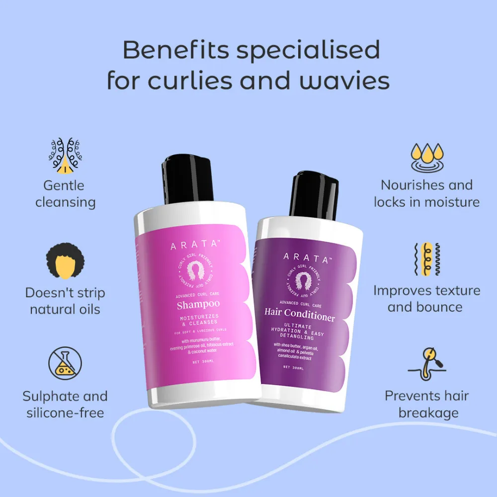 Arata Curl Wash Combo - Gentle Shampoo and Hydrating Conditioner - Image 3