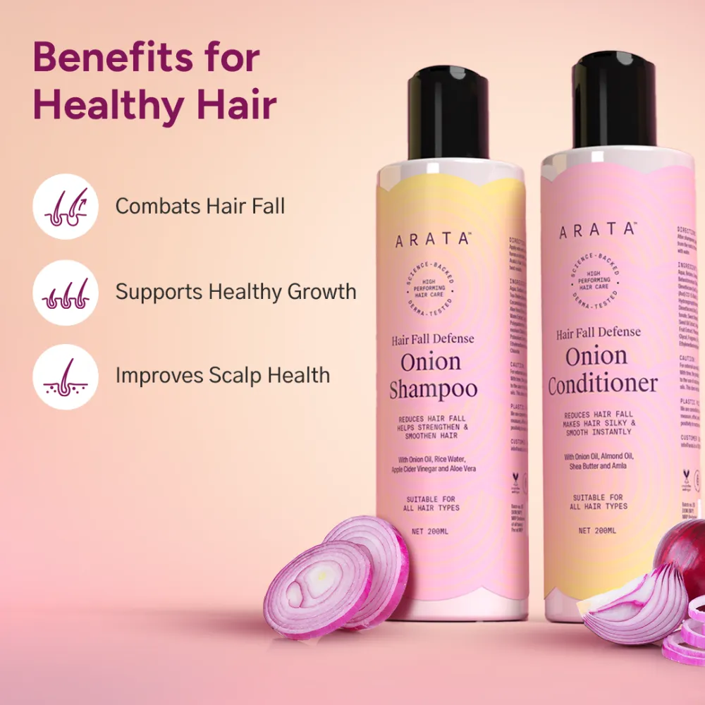 Hair Fall Defense Onion Shampoo for Root Strengthening- 200ml | Free Onion Conditioner- 200ml - Image 3