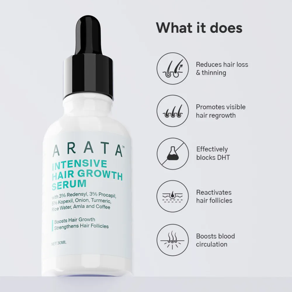 Arata Hair Growth Serum for Men and Women | For Fuller, Denser, Thicker Hair Growth BYOB - Image 3