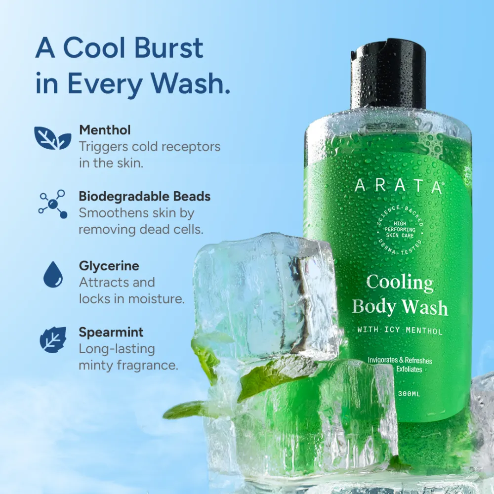 Cooling Body Wash With Menthol | Refreshes Skin | Gently Exfoliates and Smoothens Skin | 300 ML - Image 4