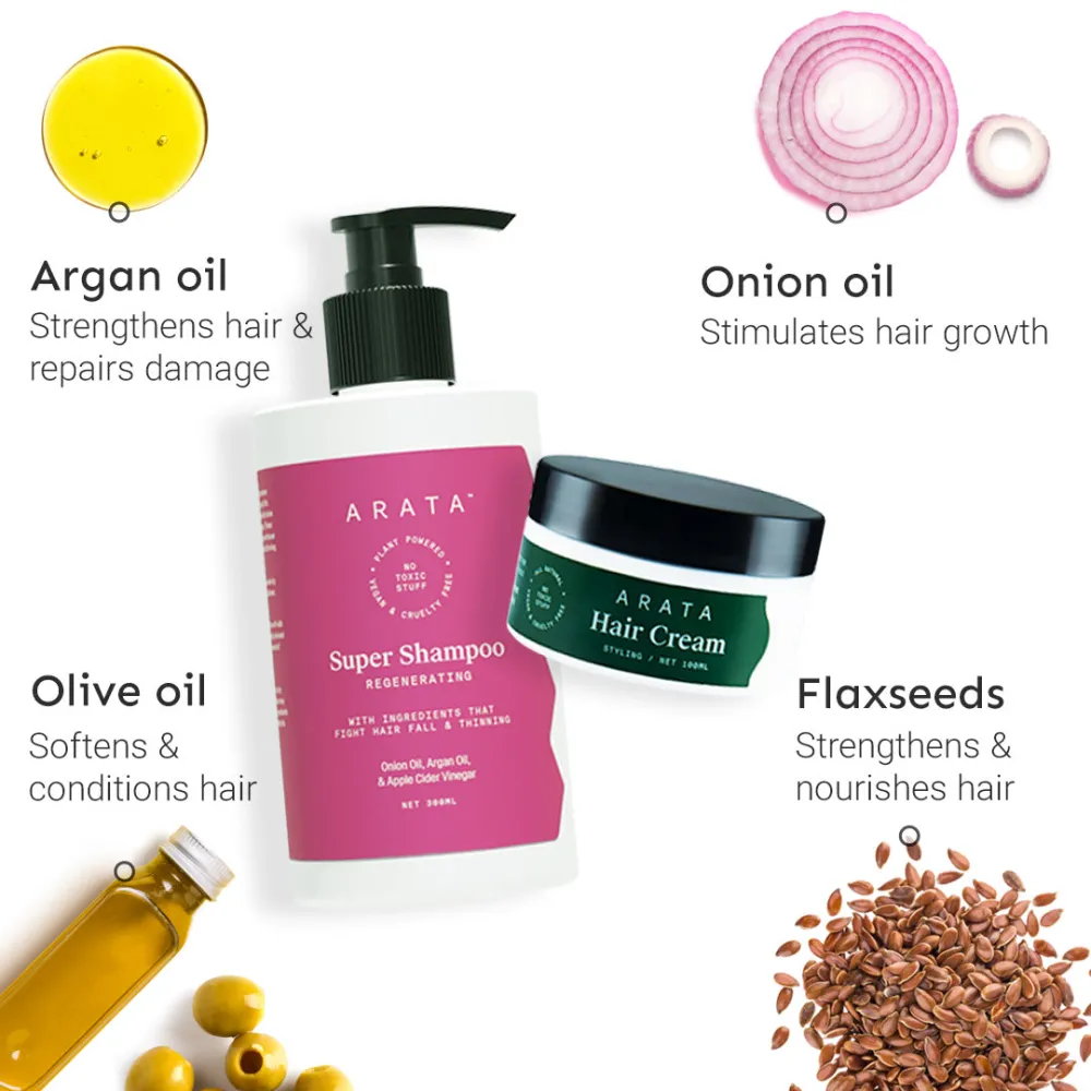 Daily Nourishment Combo - Super Shampoo 300ml + Styling Hair Cream 100g - Image 3