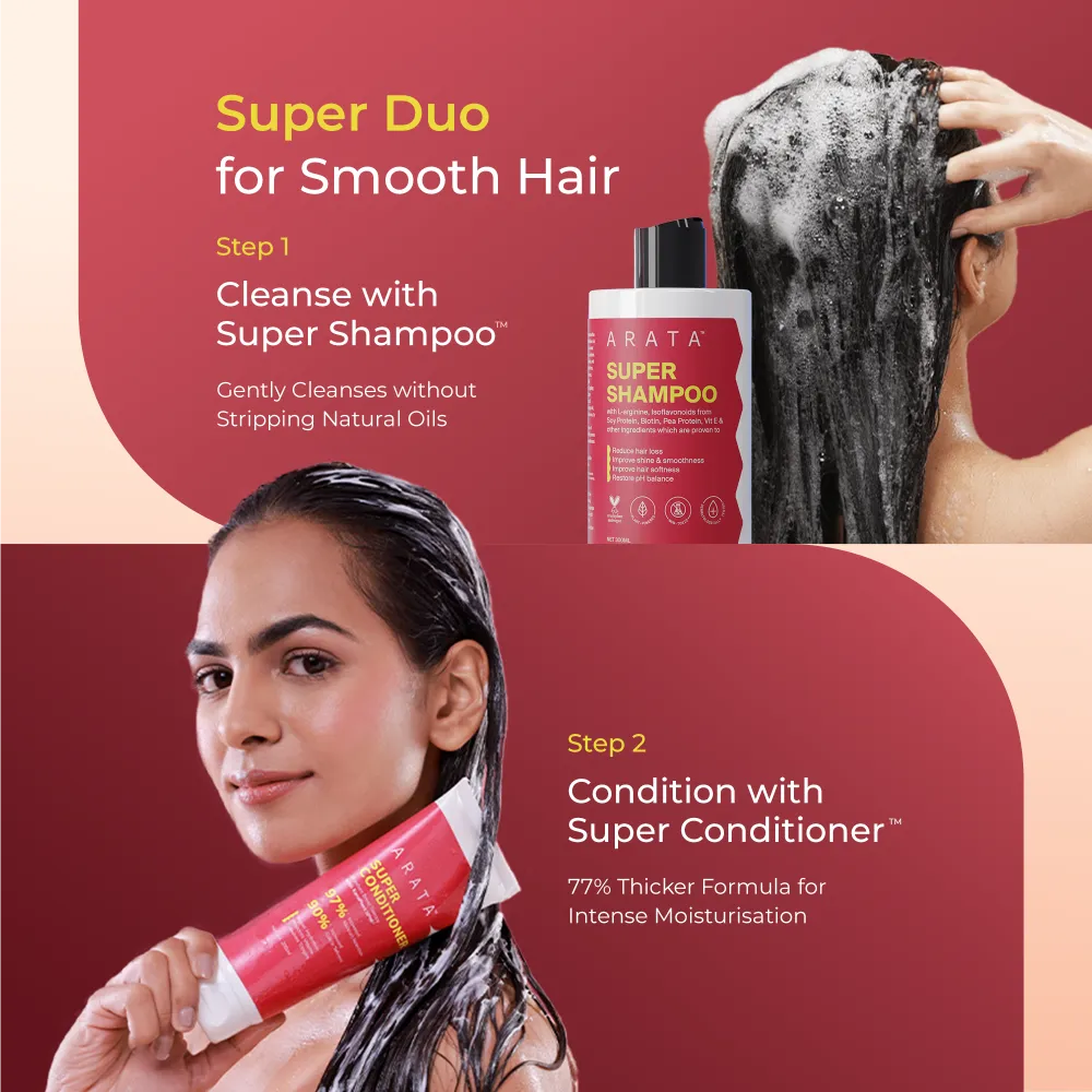 Super Moisture Duo with Biotin & Vegan Keratin for Dry & Damaged Hair - Super Shampoo (300ml) + Super Conditioner (200ml) - Image 4