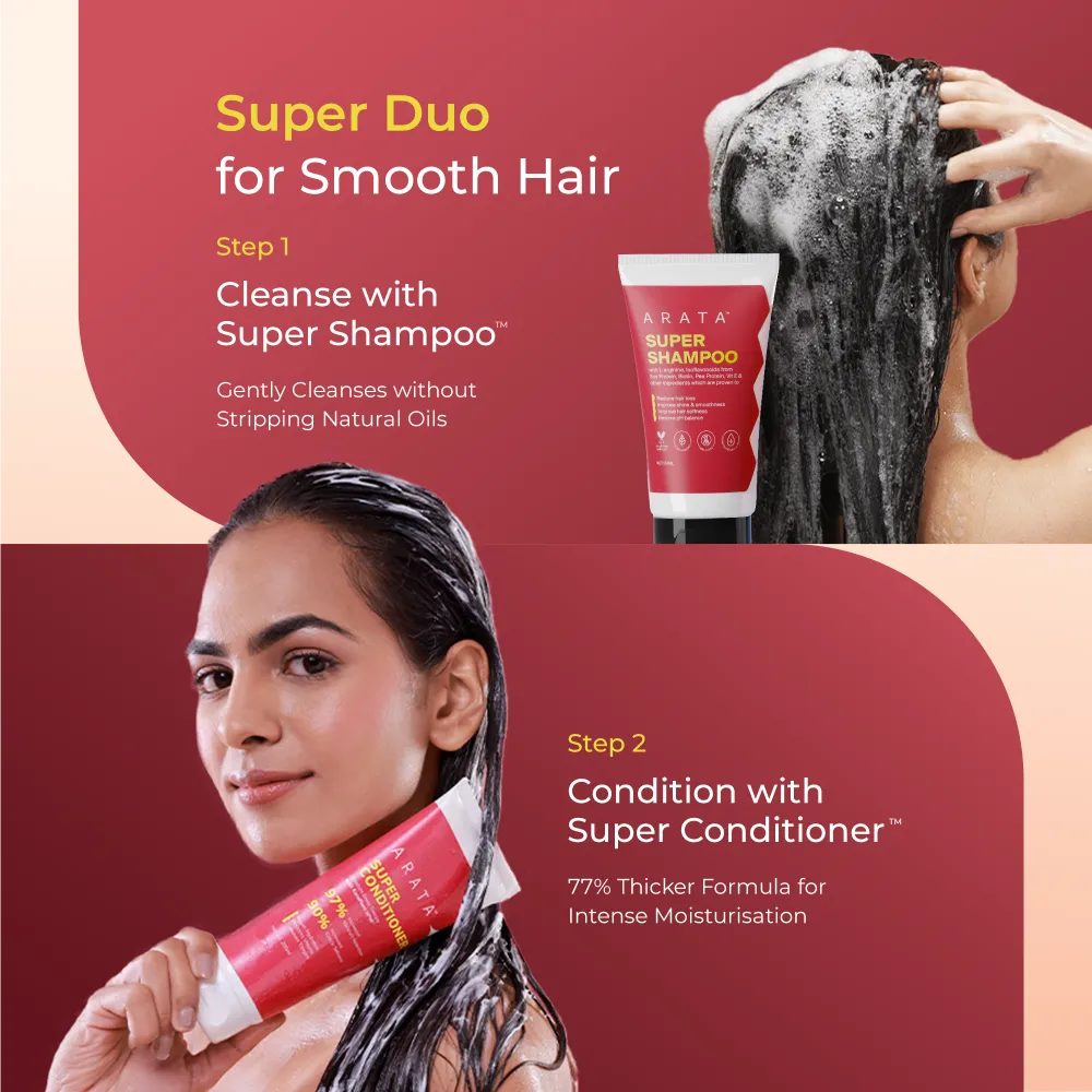 Super Moisture Duo with Biotin & Vegan Keratin for Dry & Damaged Hair - Travel Pack - Super Shampoo (150ml) + Super Conditioner (200ml) - Image 4