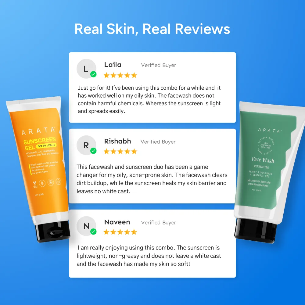 Facewash & Sunscreen Combo with Vitamin C, Hyaluronic Acid, Niacinamide and Ceramides - Image 5