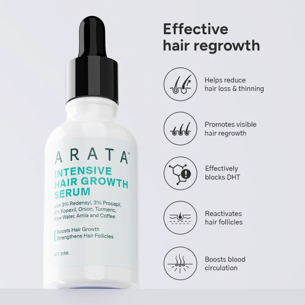Arata Hair Growth Serum for Men and Women | For Fuller, Denser, Thicker Hair Growth - Image 4