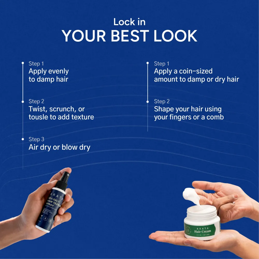 Instant Volume & Moisture Value Pack | Sea Salt Hair Texture Spray 50ml + Styling Hair Cream 50ml - Image 5