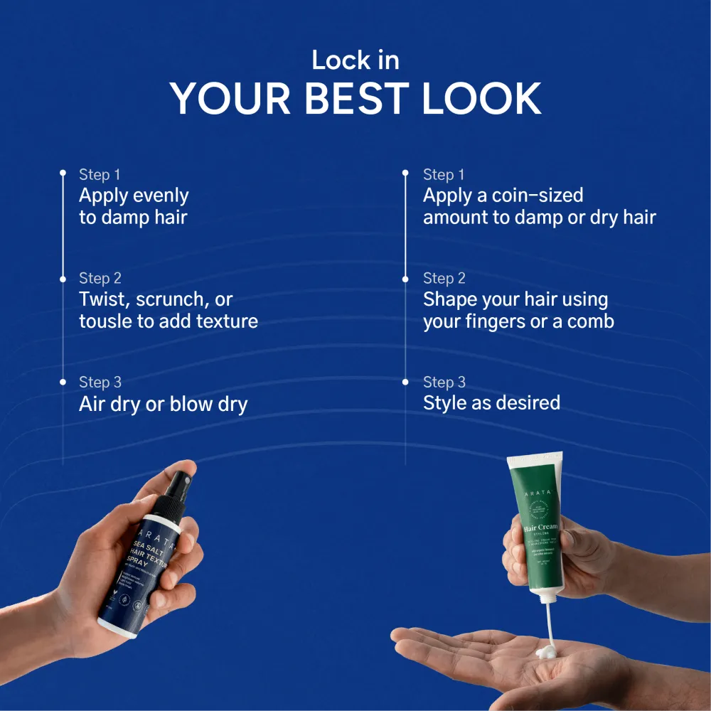 Instant Volume & Moisture Value Pack (Mini) | Sea Salt Hair Texture Spray 50ml + Styling Hair Cream 50ml - Image 5