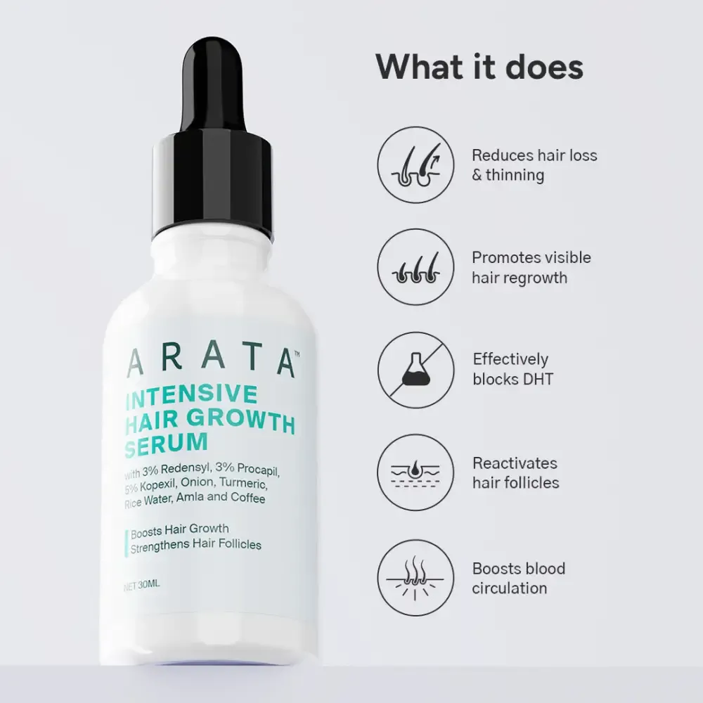 Arata 60-Day Value Pack for Fuller, Denser, Thicker Hair Regrowth | Intensive Hair Growth Serum (Pack of 2) | Free Derma Roller - Image 2