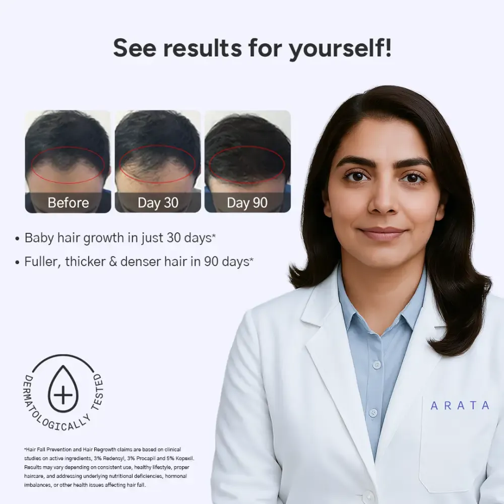 Arata 60-Day Value Pack for Fuller, Denser, Thicker Hair Regrowth | Intensive Hair Growth Serum (Pack of 2) | Free Derma Roller - Image 3