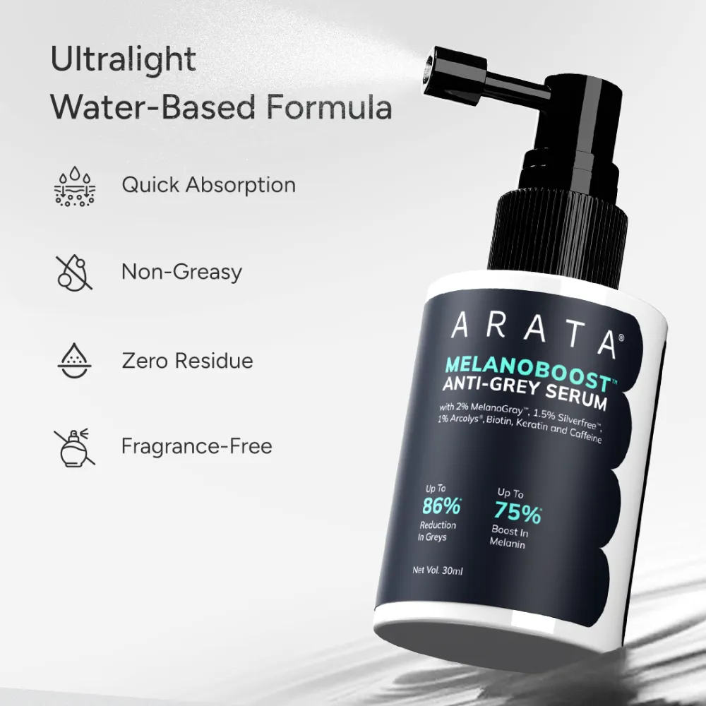 MelanoBoost Anti-Grey Hair & Beard Serum with MelanoGray, Silverfree, Arcolys® & Vegan Keratin - 30ml (Pack of 2) - Image 6