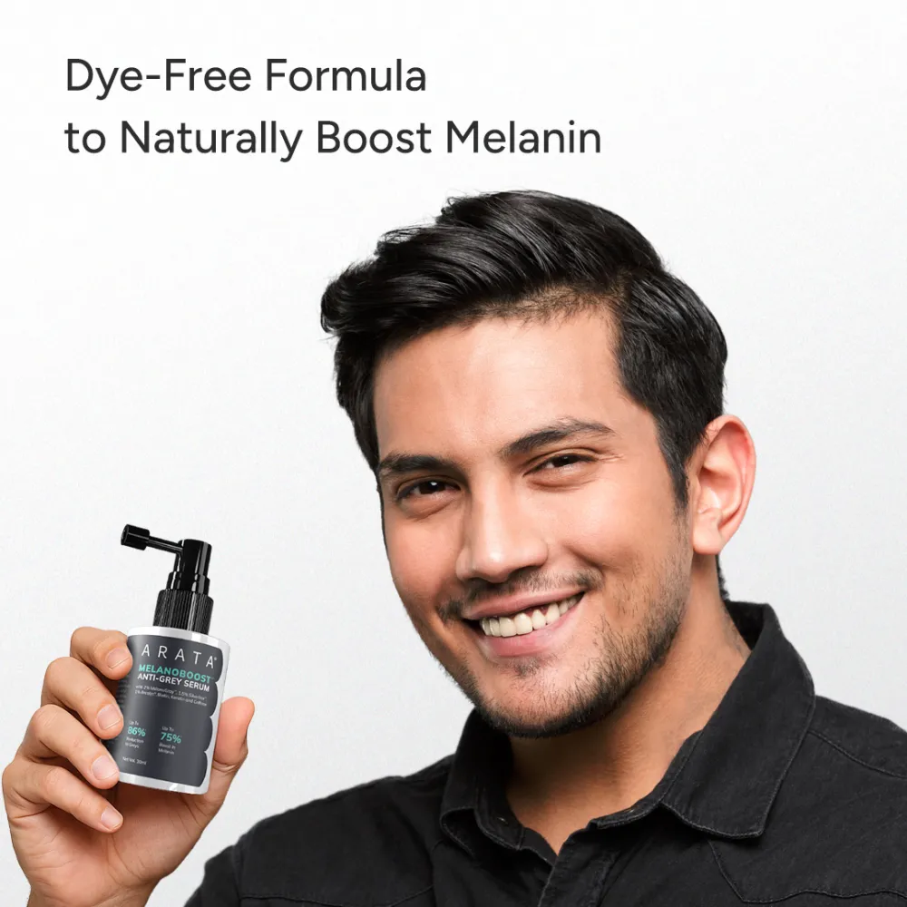 MelanoBoost Anti-Grey Hair & Beard Serum with MelanoGray, Silverfree, Arcolys® & Vegan Keratin - 30ml (Pack of 2) - Image 7