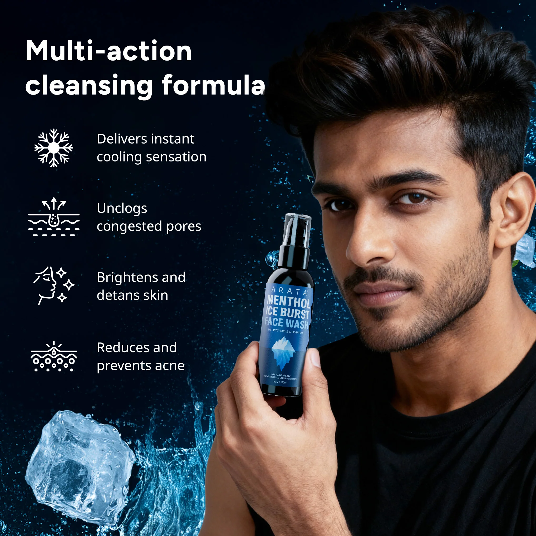 Menthol Ice Burst Face Wash 100ml - Image 4