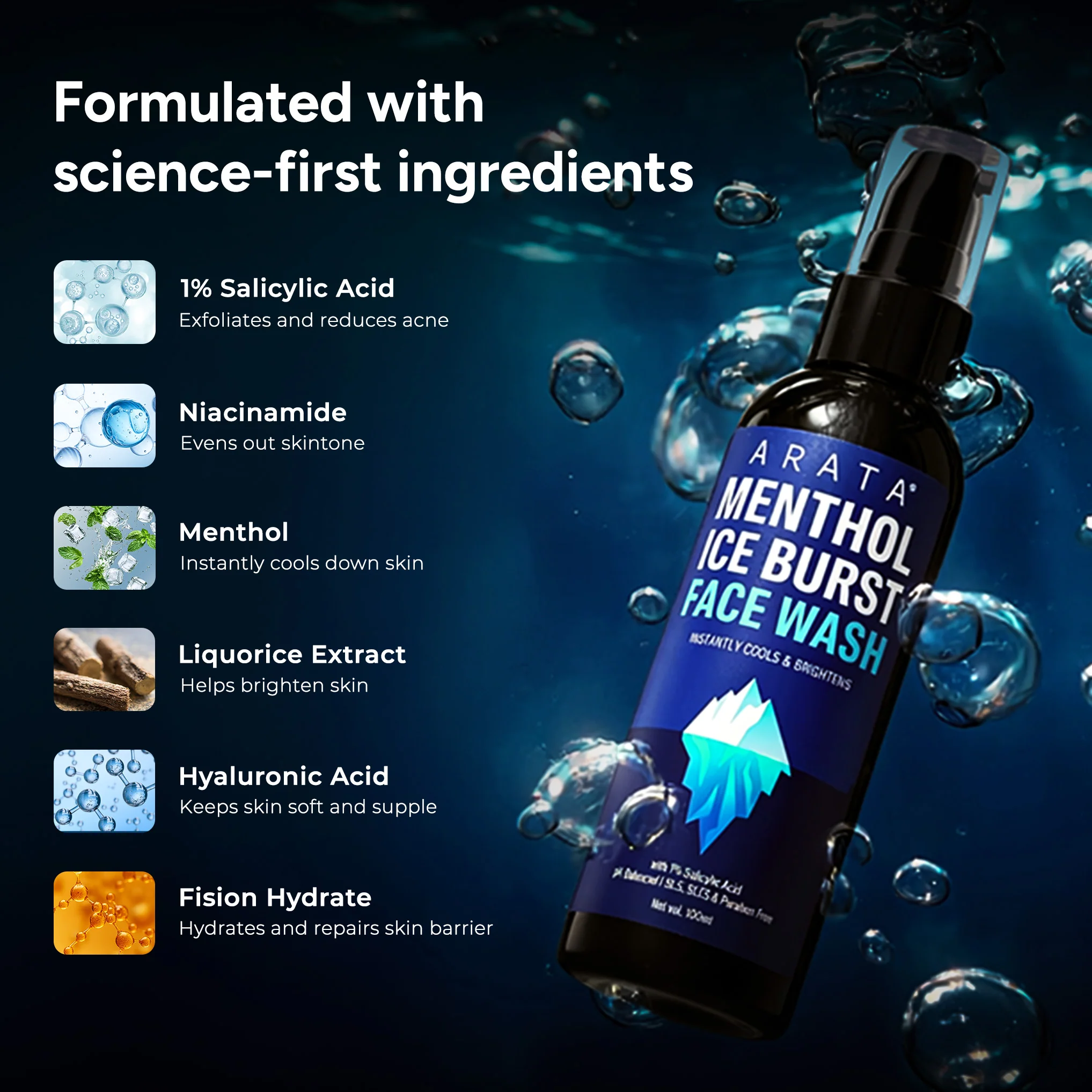 Menthol Ice Burst Face Wash 100ML AFL - Image 3