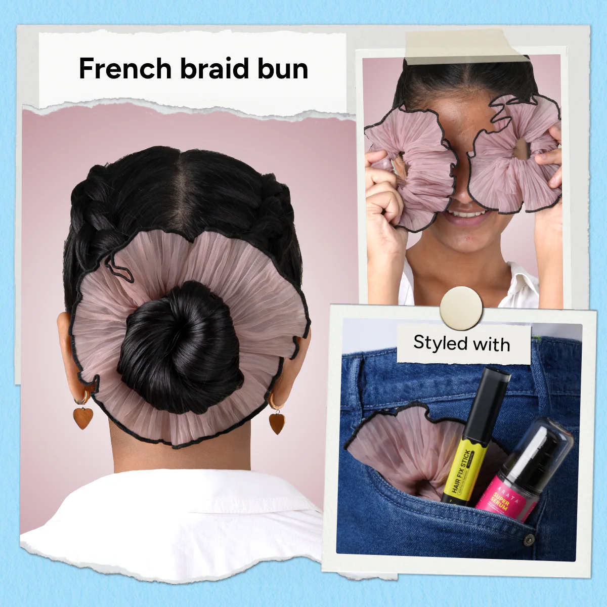 Sheer Organza Pleated Scrunchie - Image 6