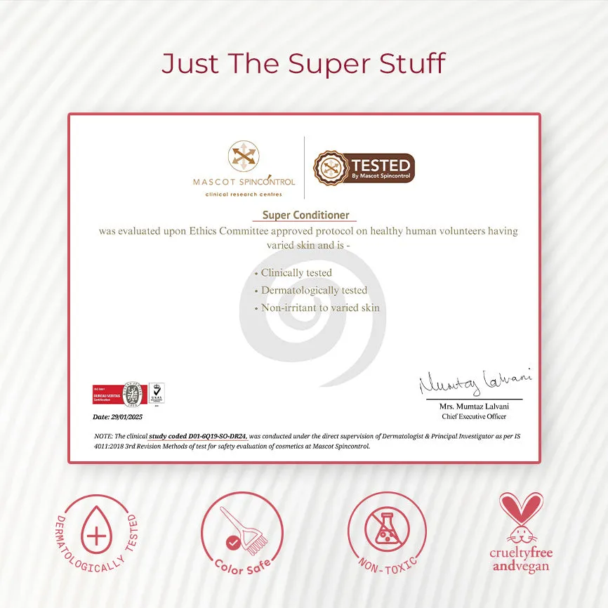 Super Anti-Damage Trio with Biotin, Jojoba & Vegan Keratin for Dry, Frizzy, & Damaged Hair -  Super Shampoo (300ml) + Super Conditioner (200ml) + Super Serum (30ml) - Image 8