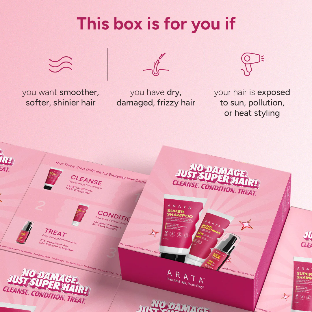Arata - No Damage Super Box |  Super Shampoo, Super Conditioner & Super Serum - Image 3