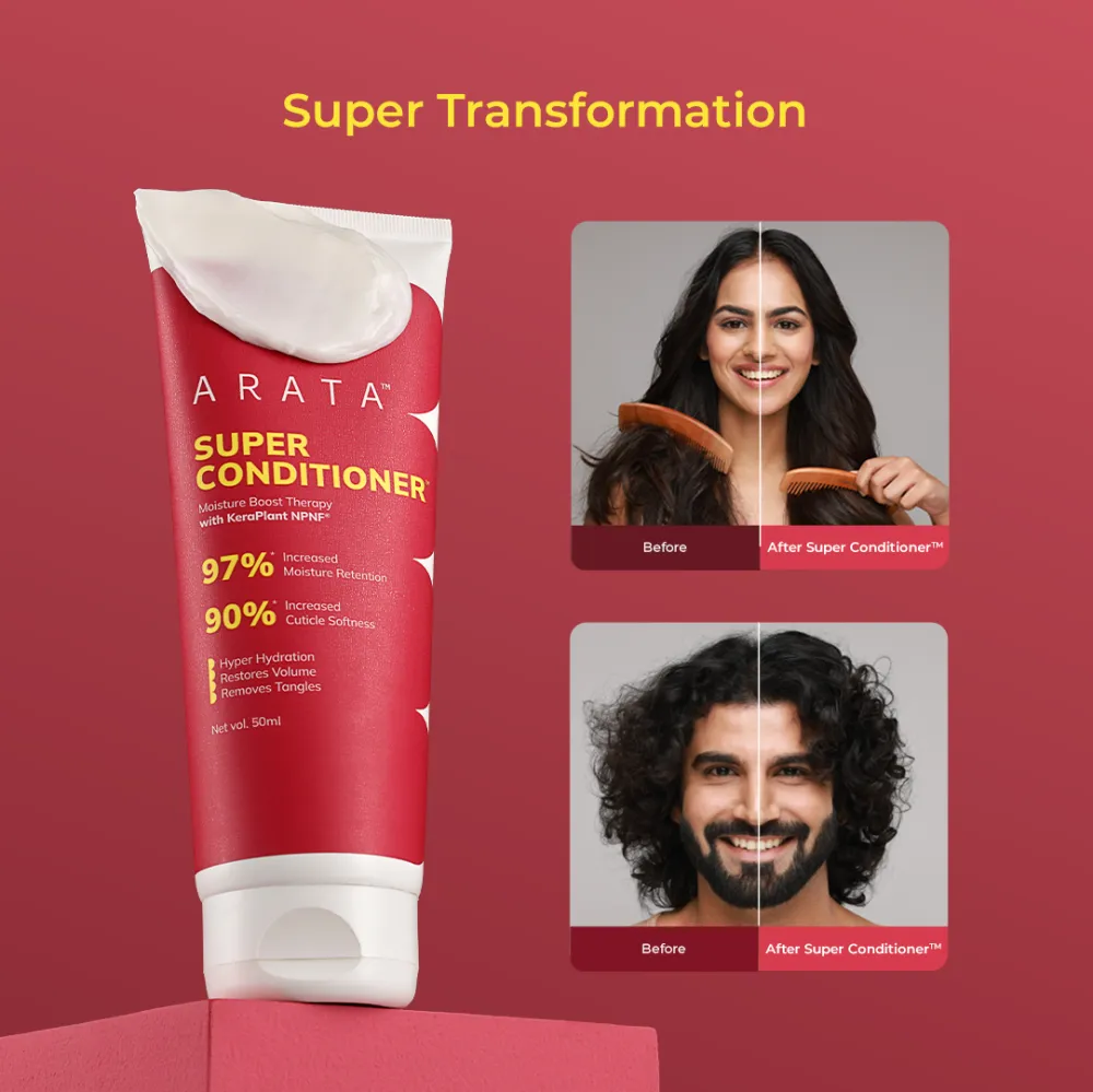 Vegan Keratin & Rice Water Super Conditioner for Dry, Frizzy & Damaged Hair - 50ml - Image 3