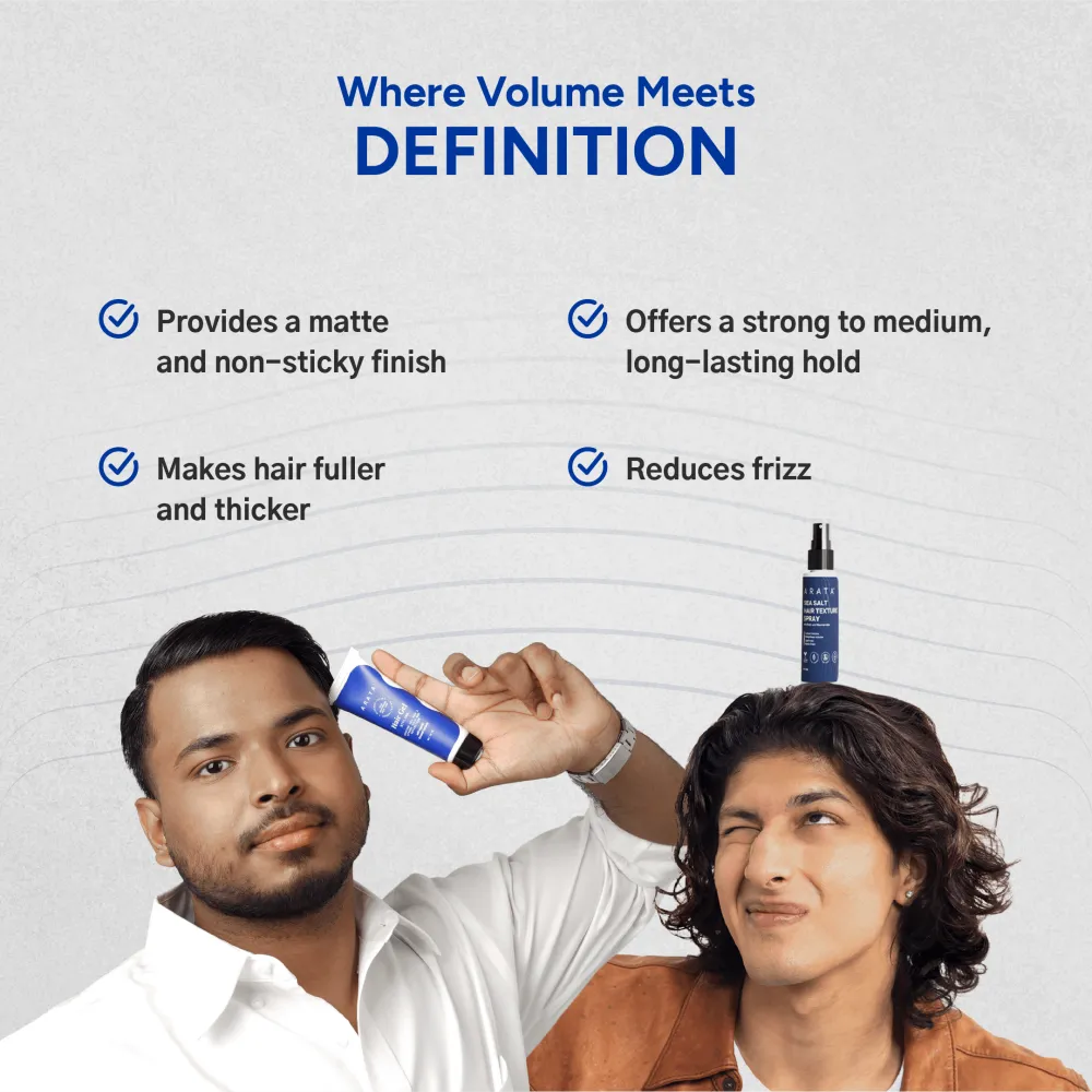 Volume & Definition Hair Styling Kit (Mini) | Sea Salt Hair Texture Spray 50ml + Styling Hair Gel 50ml - Image 2